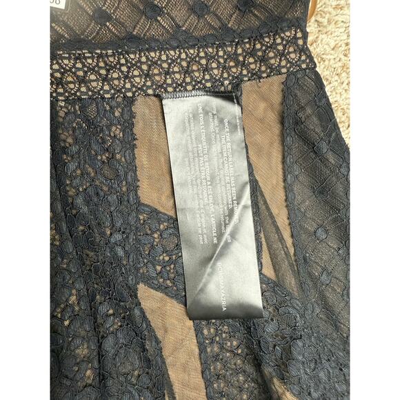 BCBG Max Azria Lace Mesh Evening Maxi Dress NWT Sz 8 Black Formal Gown - Picture 5 of 8